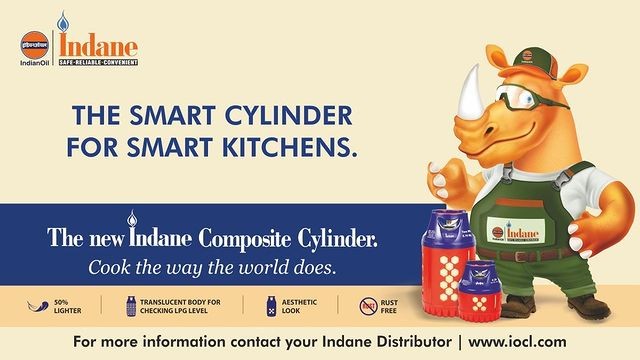 The rust-free composite LPG cylinders from Indane add to the aesthetic appeal of your kitchen. Contact your nearest Indane distributor for more details.