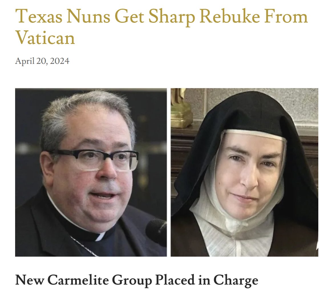 The latest in the bitter saga between the Texas Carmelite nuns and Fort Worth Bishop Michael Olson. stellamaris.media/f/texas-nuns-g… @BpOlsonFW @FWdiocese