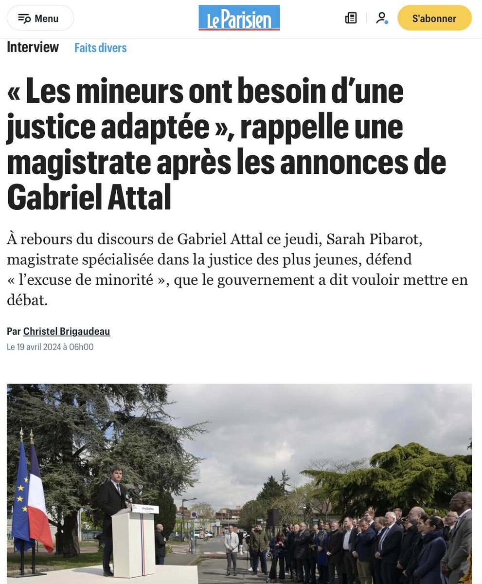 Comme d’habitude, résistance incroyable du syndicat de la magistrature aux mesures de bon sens que les Français attendent pour arrêter l’impunité des mineurs. Nous devons en finir avec ce laxisme judiciaire et supprimer l’excuse de minorité. Éduquer, surveiller, punir.