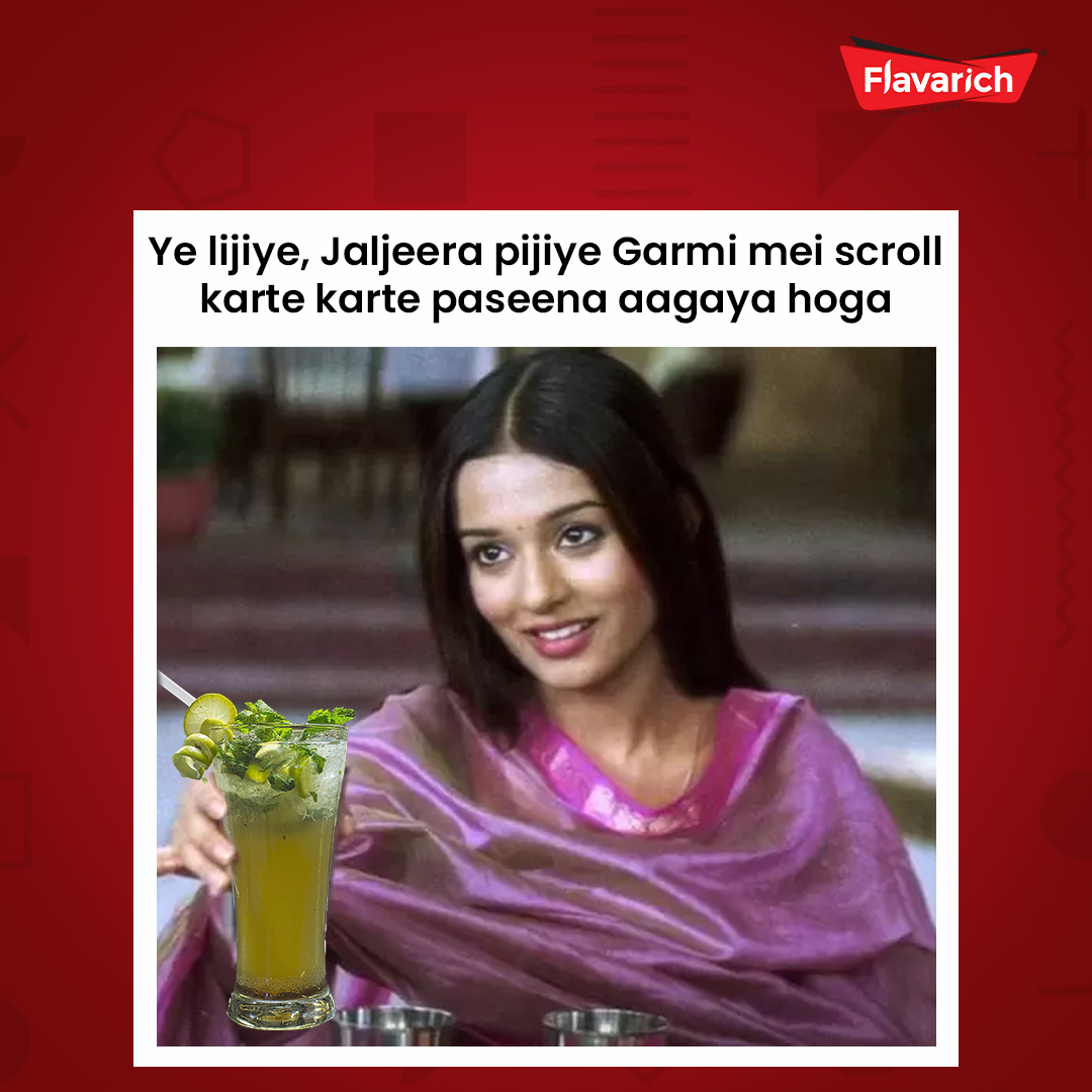 Only a glass of cool Jaljeera can save us from this heat waves ♨️🤩 #SoFlavarich #Flavarich #FlavarichSpices #Spices #Masala #IndianSpices #IndianMasala #PremiumSpices #Masala #Summer #Heat #Jaljeera #Drink #Meme #ExplorePage