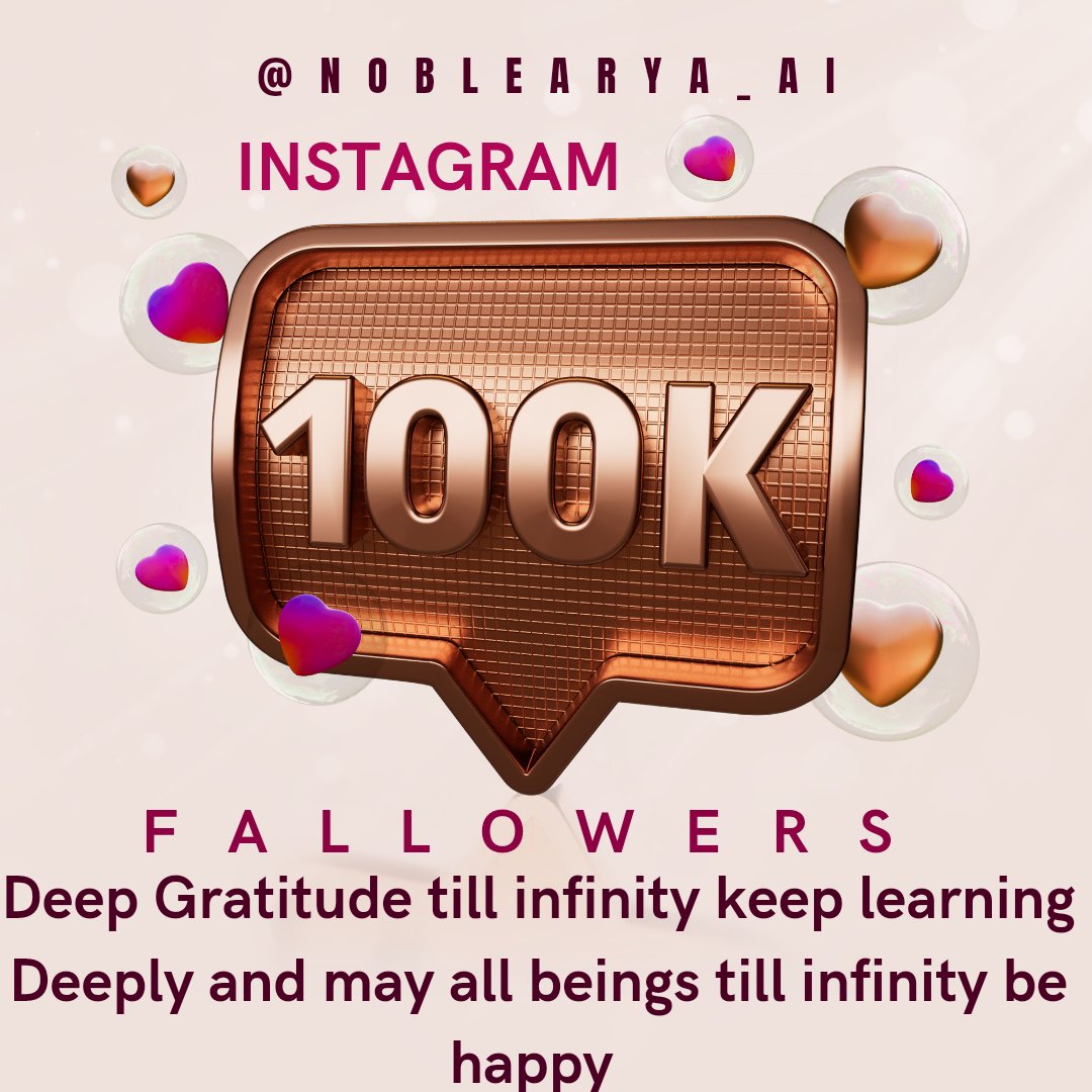 We have crossed 100000++ Fallowers global family on Instagram next millstone is 1 million Deep Gratitude till infinity ♾️ keep learning #nobletransformationhub #ai #organicfarming #innovation #valueinnovation #design #ilh #ilhfamily #fbr2024