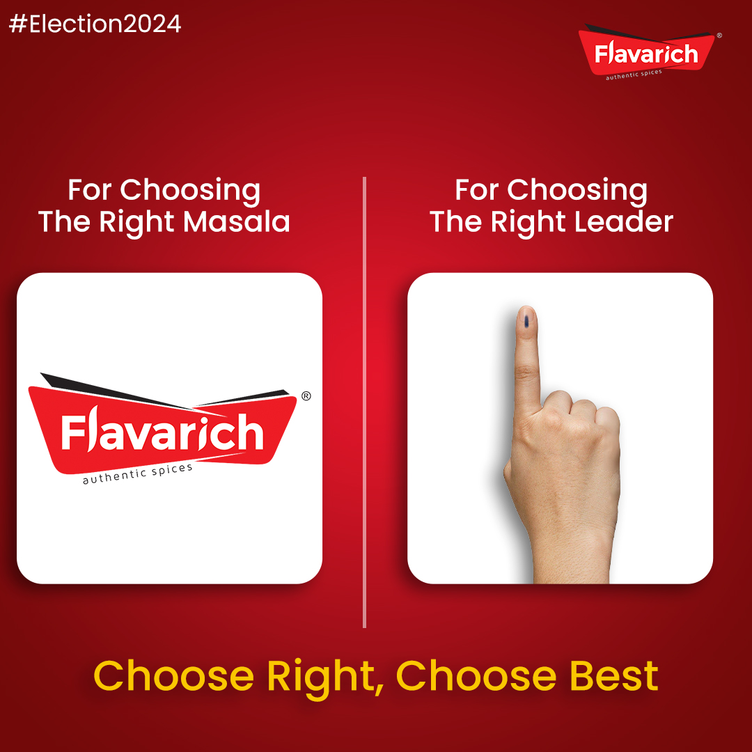 You have the right to choose and the right to vote ✅ Use them both wisely !! 😇 #SoFlavarich #Flavarich #FlavarichSpices #Spices #Masala #IndianElection #Election #Vote #Voting #Choose #ChooseRight #Election2024 #ExplorePage