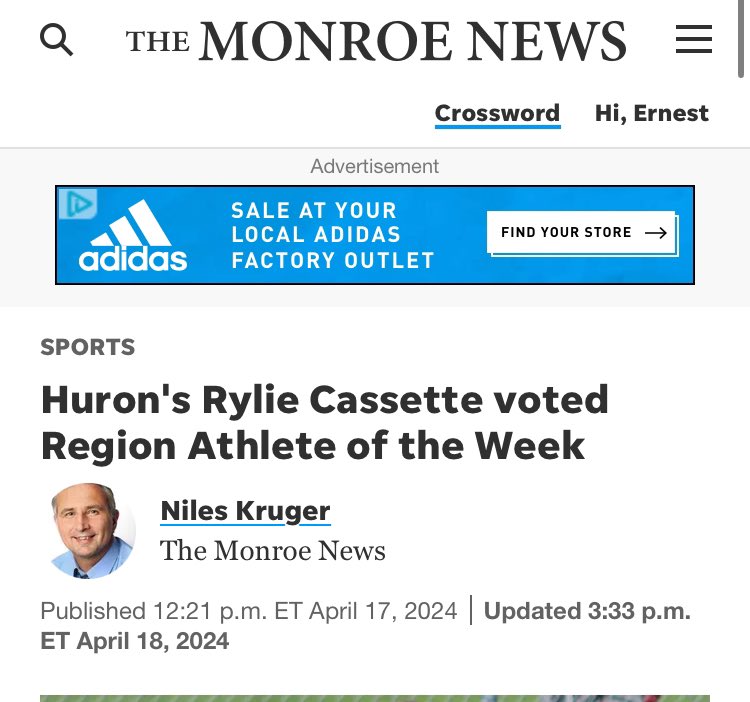 Empty (@huronladybball) on Twitter photo Congratulations to our junior guard being named Regional Athlete of the week for her game against Allen Park. #TheHuronWay Congratulations to our junior guard being named Regional Athlete of the week for her game against Allen Park. #TheHuronWay