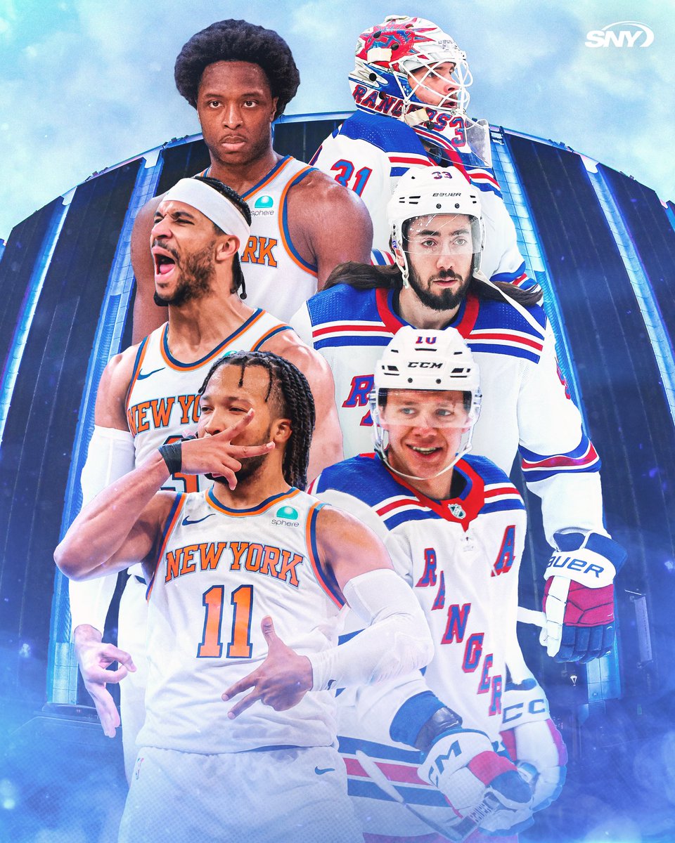 Are you ready? Madison Square Garden is about to be electric 🗽 TONIGHT: Knicks-Sixers, Game 1 🗽 TOMORROW: Rangers-Capitals, Game 1 🗽 MONDAY: Knicks-Sixers, Game 2 🗽 TUESDAY: Rangers-Capitals, Game 2 STAND UP NEW YORK 🗣️