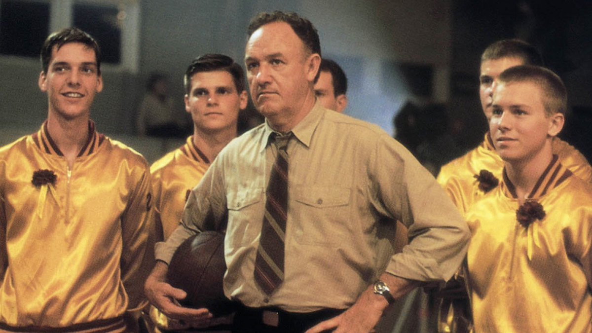 Tonight at 9/8 on Movie Classics, Hoosiers (1986). A coach with a checkered past and a local drunk train a small town high school basketball team to become a top contender for the championship.