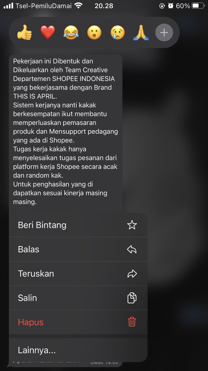 iconikku's tweet photo. Hati- hati gaes penipuan ujung ujungnya nyuruh deposit
#zoeysspill #penipuan #freelance #kerjaonline #wfh #shopee https://t.co/yg22eFni6i