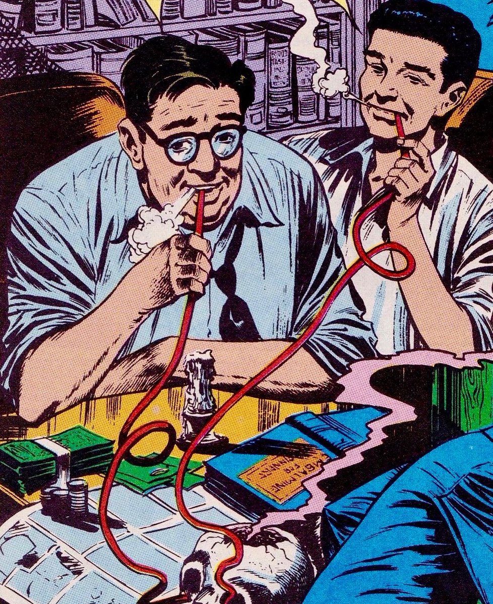 Bill Gaines and Al Feldstein celebrating the weekend 💀💨 Art by Jack Kamen