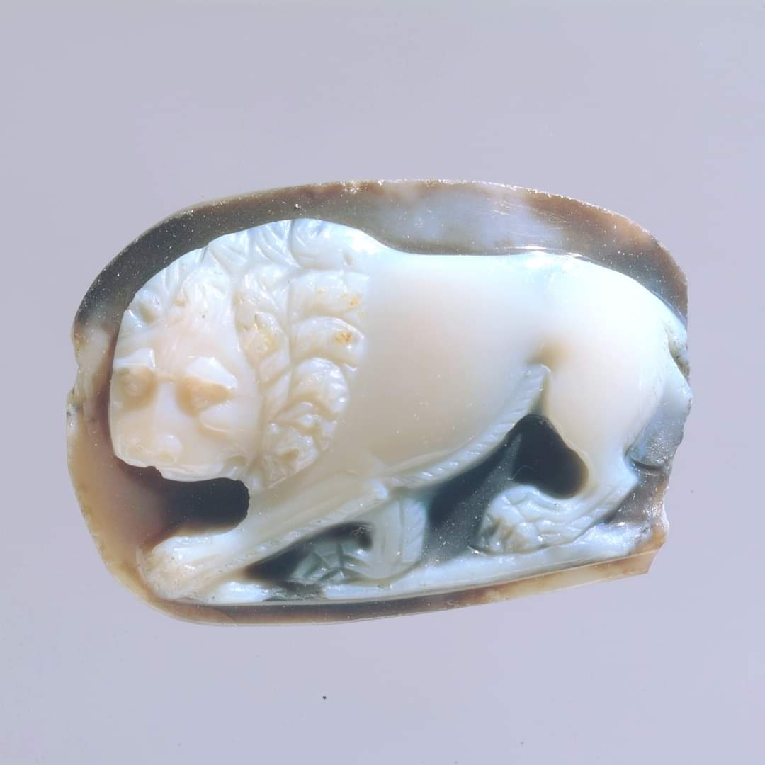 Chalcedony gem with a lion, 2nd-3rd century AD, size: 1,3x1,9 cm #collection #gem #lion #museum #Venice #Archaeology