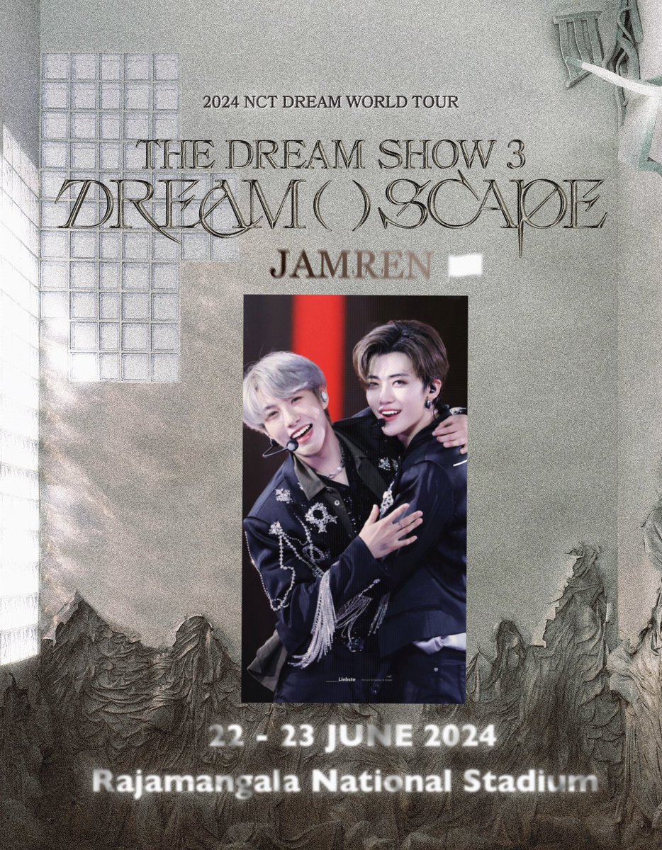 💌📎➰pls kindly rt

🏳️ JAMREN FLAG 🐰🦊

🗓️  22 - 23 june 2024
📌 Rajamangala National Stadium

🪄 เรียนเชิญคนที่รักแจมินและอินจุนแวะมาถ่ายรูปกับธงได้นะคะ ถ้าไม่เจอเดมมาหาได้เลยค่า มีริบบิ้นสีเหลืองไปแจกด้วยนิดหน่อยค่ะ🥺

#NCTDREAM_THEDREAMSHOW3 
#NCTDREAM_THEDREAMSHOW3inBKK