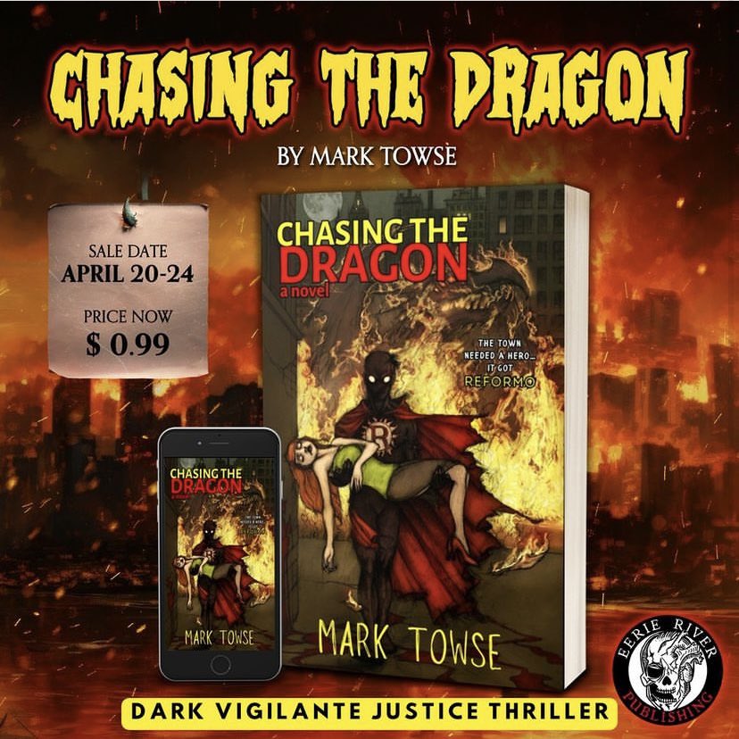 MarkTowsey12's tweet photo. In case you didn’t know :) Pick up my debut novel on Kindle for just 99c.
Chasing The Dragon is about a troubled superhero wannabe just trying to end the chaos. Introducing ‘Reformo’… he means well :)
#kindlebooks #kindle #kindlehorror #kindlebook #horrorcomedy #superhero https://t.co/uxrRC3piuu
