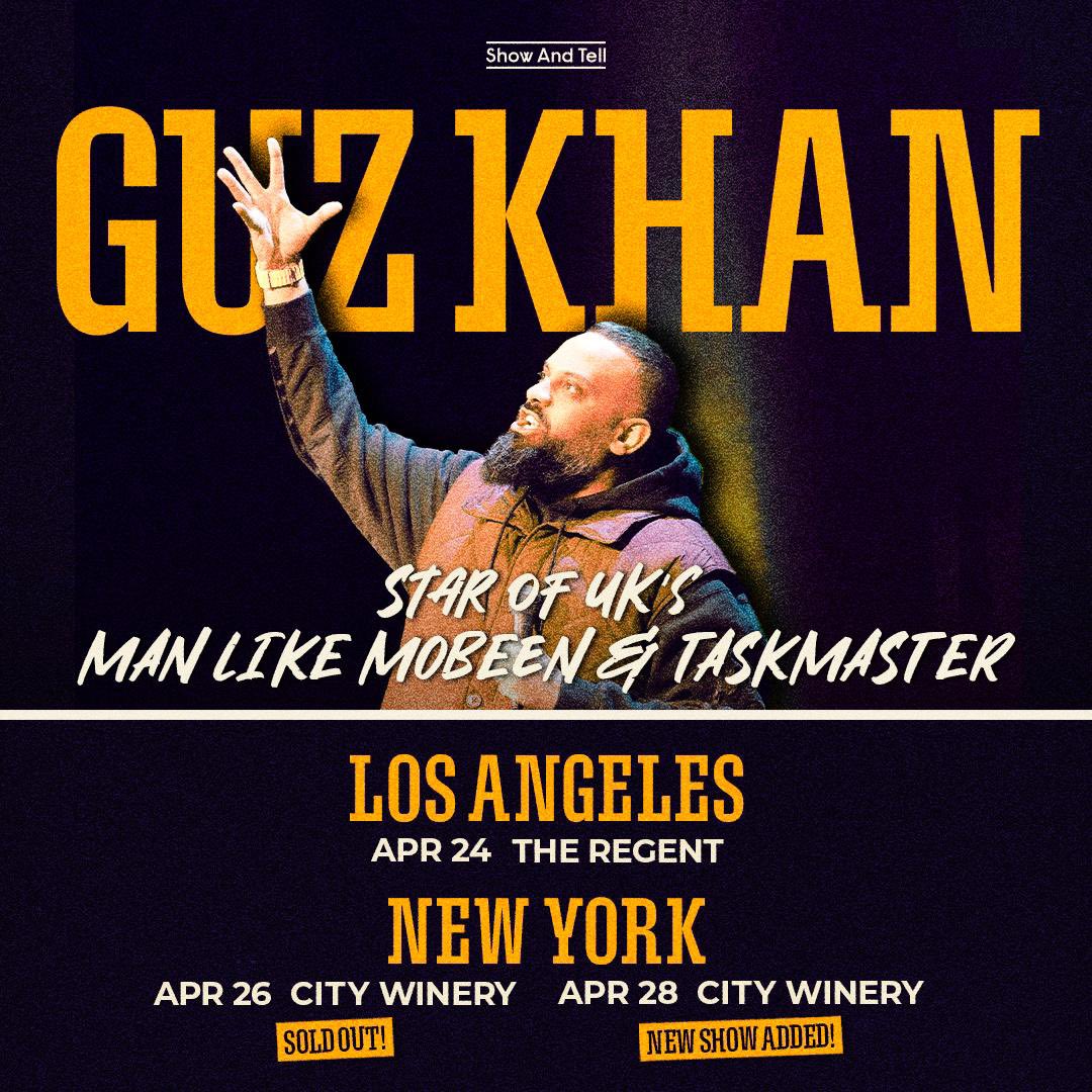 Los Angeles…see you in a minute mate. Tickets below 👇🏾👇🏾👇🏾👇🏾👇🏾👇🏾👇🏾👇🏾👇🏾 guzkhanlive.co.uk @Show_And_Tell