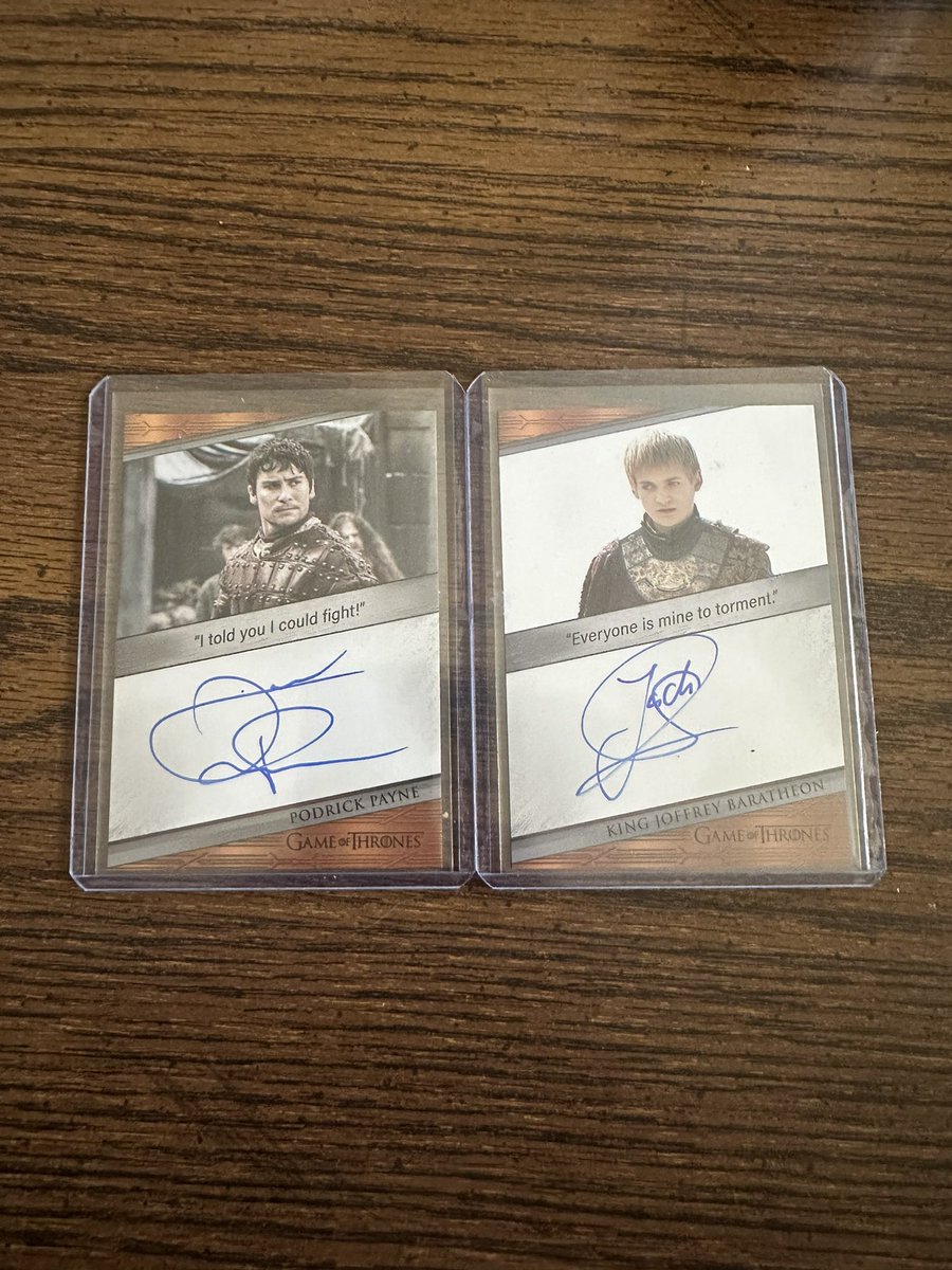 Big thank you to @DanielStanek01 for my first Game of Thrones autos. Great price and quick delivery. Purchased on @TGNCards Tuesday non-sports card thread.