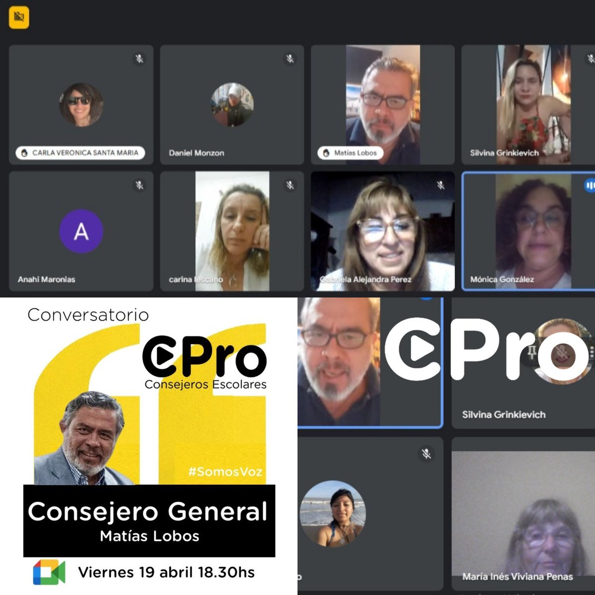 Conversatorio de <a href="/ConsejerasPba/">PRO Mujeres Consejeras PBA</a> y <a href="/ConsejerosPba/">Consejeros Pro PBA</a> junto a <a href="/soyMatiasLobos/">Matías Lobos</a> consejero gral de educación 
Proyectando el 2024 #juntos
Somos los legisladores con más territorio por la naturaleza de nuestro cargo. #somosvoz 
#jerarquizaciondelcargo
#somospro