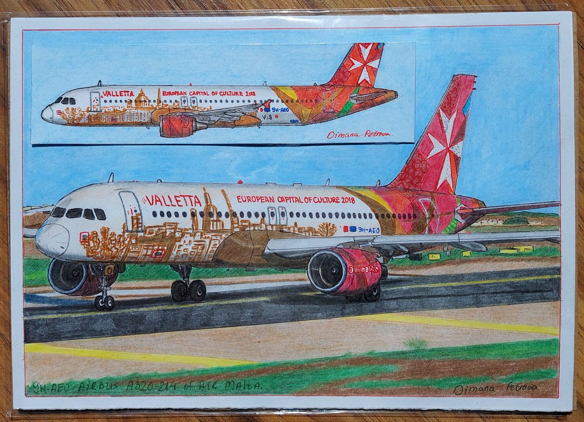 Bookmark & A5 drawing of Airbus A320-214 9H-AEO of Air Malta (Malta MedAir) 🇲🇹
A perfect gift for all Air Malta lovers.
Bookmark - 4€
A5 drawing - 15€
#airmalta #airbusa320 #Malta #drawing #bookmark #art #planes #aviation #Valletta #VallettaMalta #MaltaMedAir #MalteseIslands