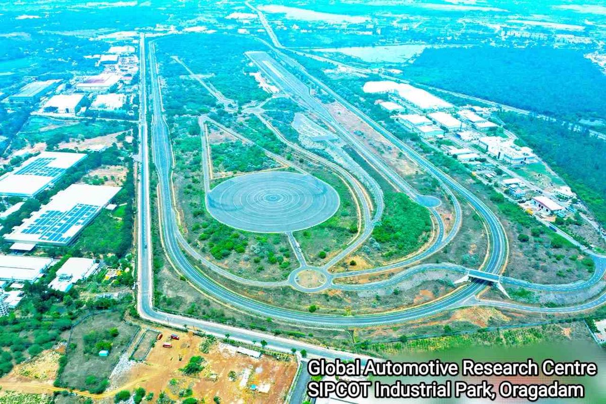 Aerial view of the Global Automotive Research Centre in Oragadam Sipcot in Chennai…🛞🚙