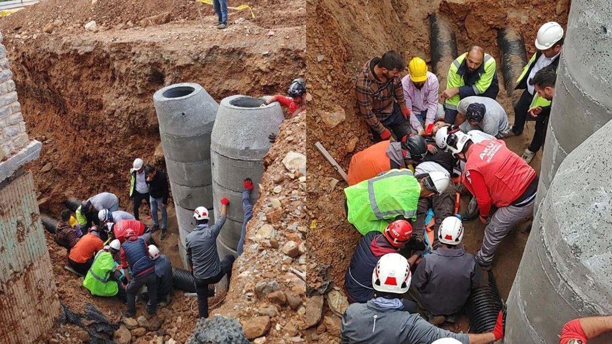 Bodrum’da inşaatta toprak kayması meydana geldi! Yaralı işçiler var! tv100.com/bodrumda-insaa…