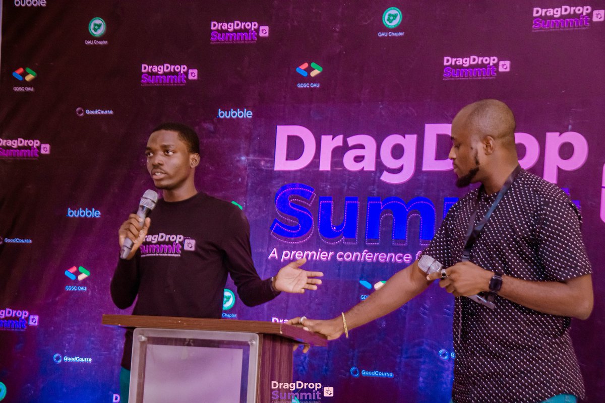 dragdropsummit's tweet photo. Peep our organizers @ayfolut and @TobiGbemisola, opening the Conference earlier today 🚀🚀

#DragDropSummit 
#DDSOAU24 https://t.co/99LcaY561C