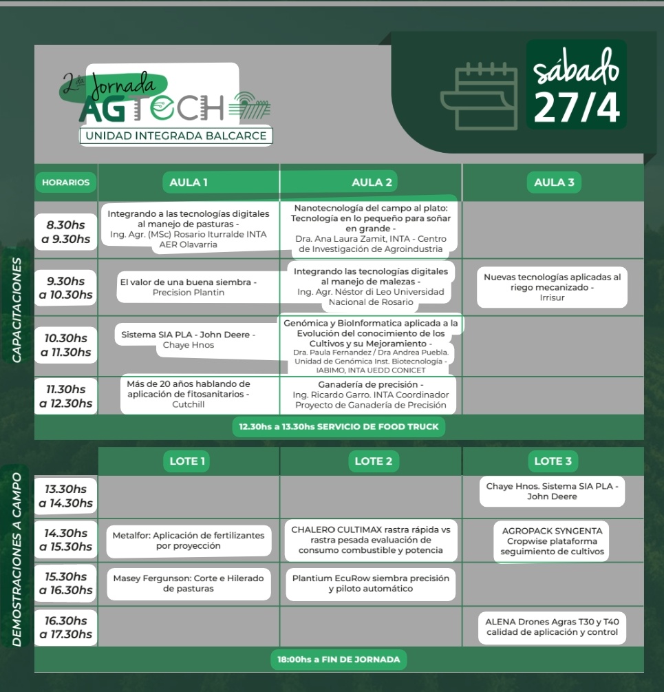 2da JORNADA AGTECH 2024

👉Ruta 226 Km 73.5 - Unidad Integrada Balcarce 
👉Vierne 26 y sábado 27 de Abril de 8.30 a 17.30 hs. 
#ElInteriorExiste 
#Capacitaciones 
#DemostracionesACampo
#agetch