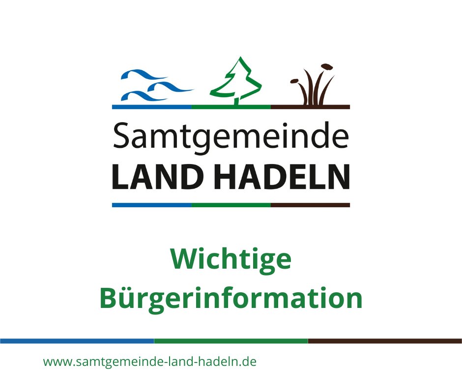 Moin. 
Allgemeine Informationen zu den Bürgerbüros!
Alle Verwaltungsstellen und Bürgerbüros sind am Freitag, den 10.05.2024 geschlossen.
... fast alle, denn unsere Kollegen im Bürgerbüro Ihlienworth halten die Stellung von 08.00 - 12.30 Uhr. Danke dafür.
samtgemeinde-land-hadeln.de/oeffnungszeiten
