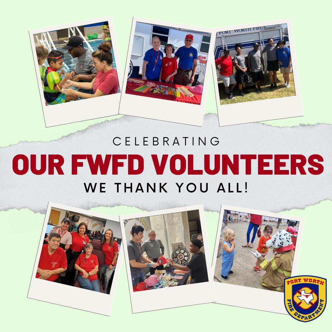 It's #VolunteerAppreciationDay! Thank you to ALL of our amazing FWFD volunteers!! From the Red Helmets volunteers canteening our firefighters on multi-alarm fires to our CRR volunteers installing smoke alarms & educating the community on fire safety: We appreciate YOU!🥳🎉⭐️