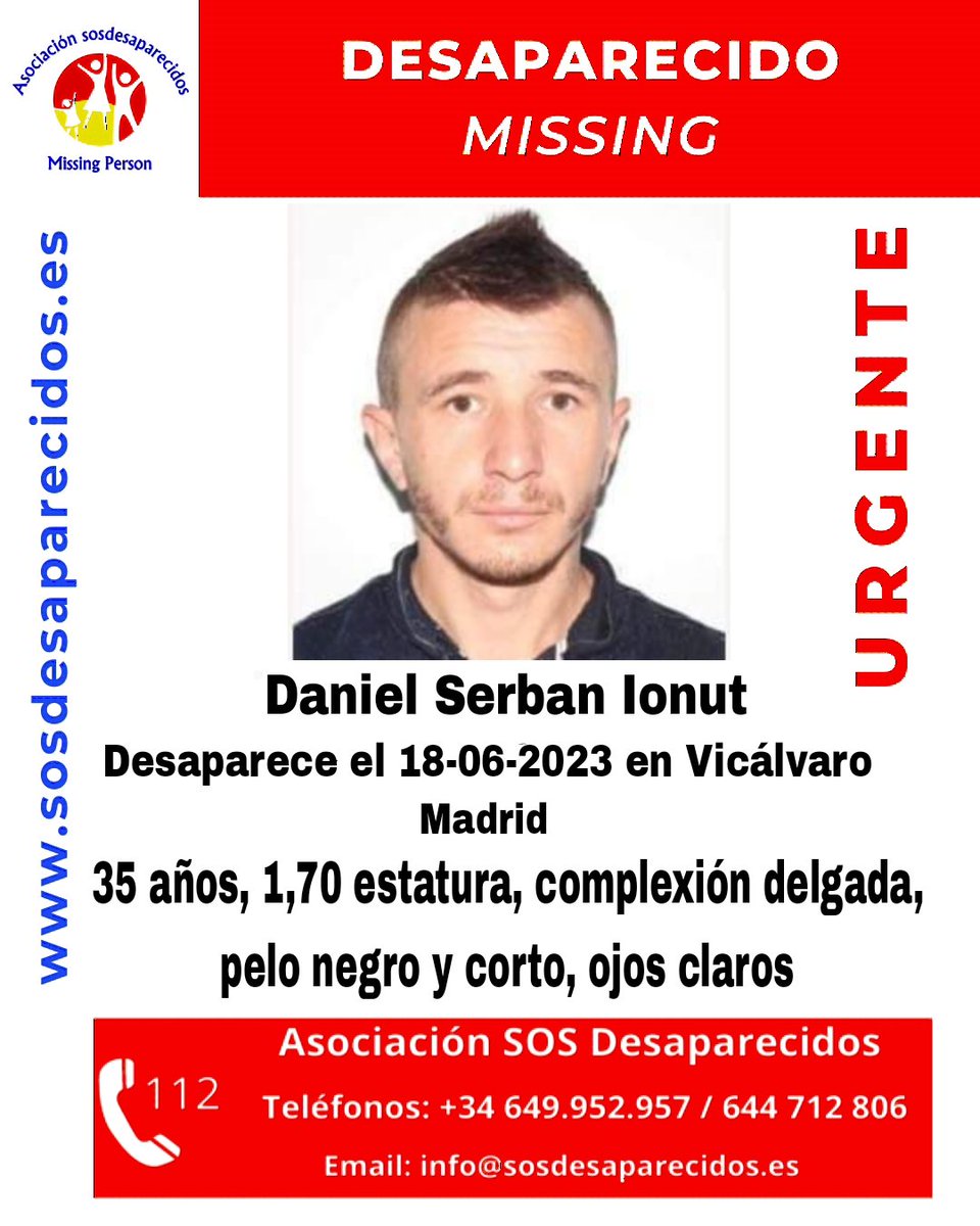 🆘 DESAPARECIDO
Continúa desaparecido 2023
#desaparecido #sosdesaparecidos #Missing #España #Vicálvaro #Madrid
Fuente: sosdesaparecidos
Síguenos <a href="/sosdesaparecido/">ALERTA DESAPARECIDOS</a>