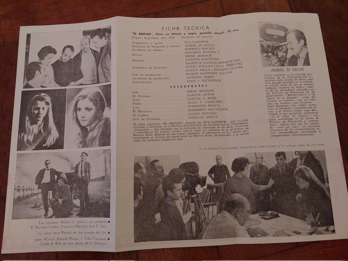 Ayer vi en la Lugones los sorprendentes cortos de Eva Landeck. Entre ellos "El empleo", el mejor de los tres, una película muy ingeniosa. Y además nos regalaron un programa de mano original de la época del estreno. Recomiendo mucho. Aún queda una proyección, este lunes. #Bafici