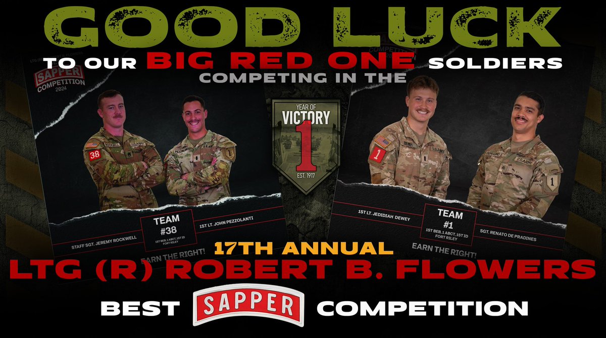Good luck to our Soldiers participating in the Best Sapper Competition! #DutyFirst