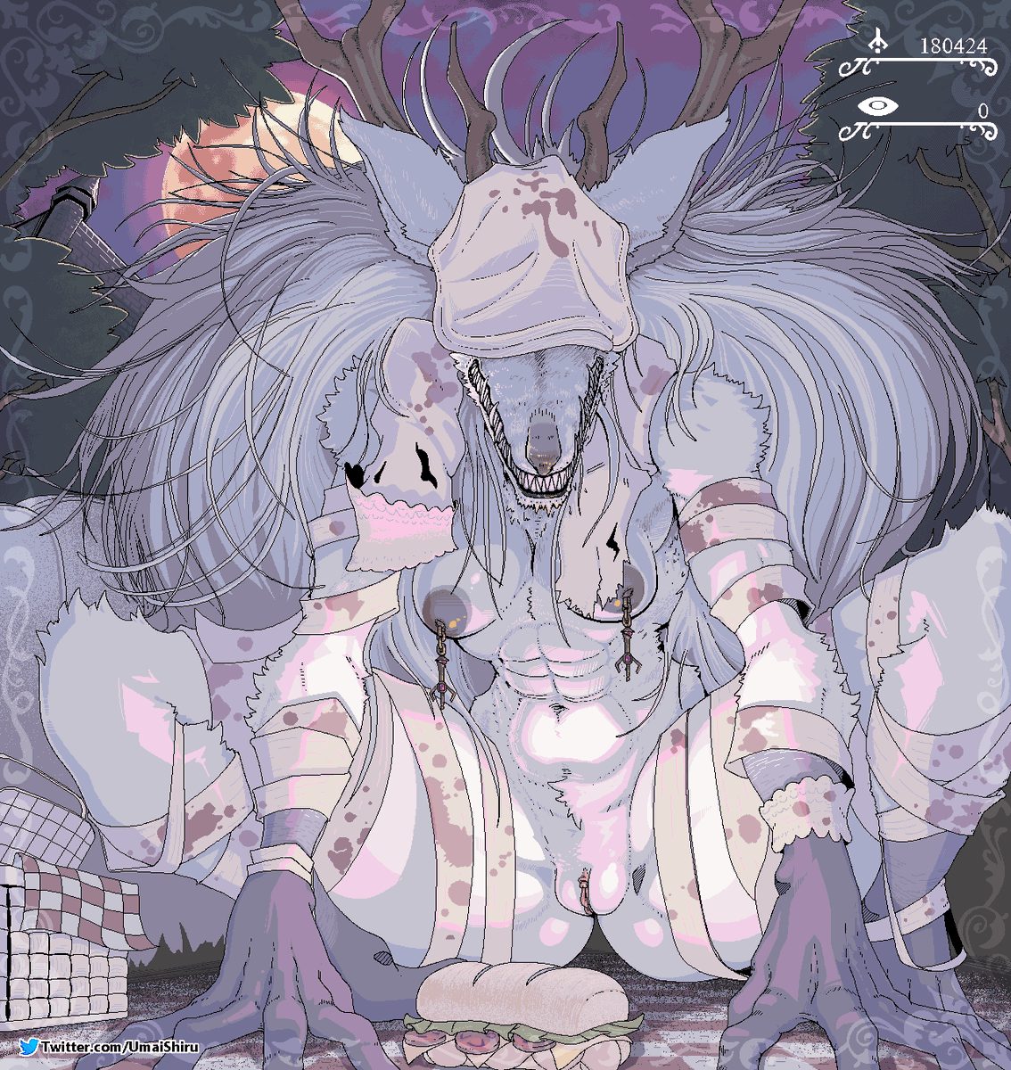 UmaiShiru's tweet photo. Public release of Vicar Amelia picnic date. 🥪🌕

Big tits🍈 + pp 💄 alt are available for my supporters. ⬇️ https://t.co/YPMHZi4I49