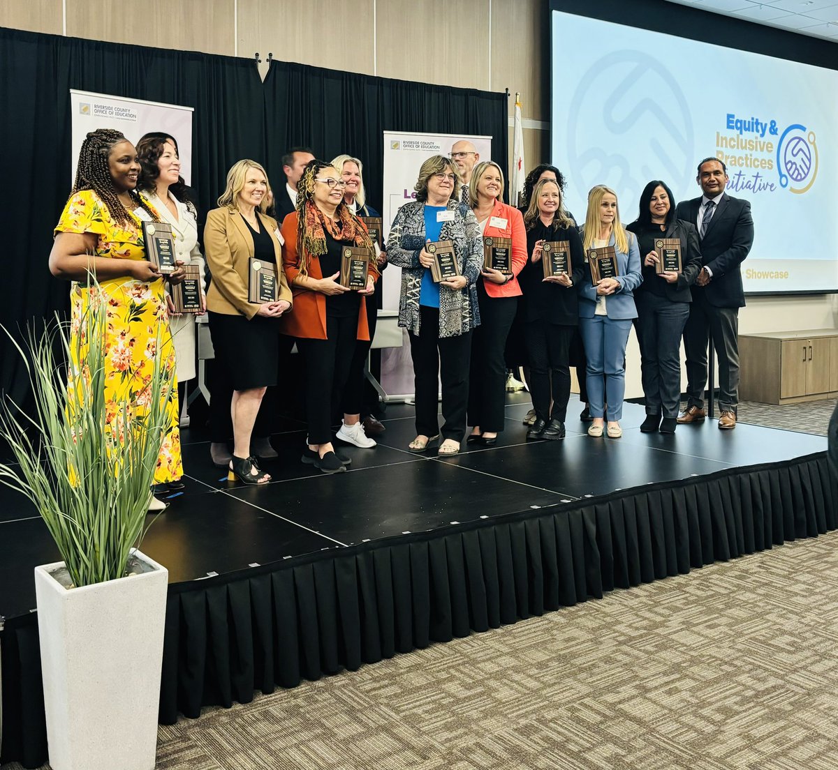 Earlier this week @MgodoyCorner were honored in accepting an award for @BRESBulldogs for all the amazing #equity and #inclusion work happening on the school site! This award represents the value our teachers and staff have in ensuring each and every student succeeds.