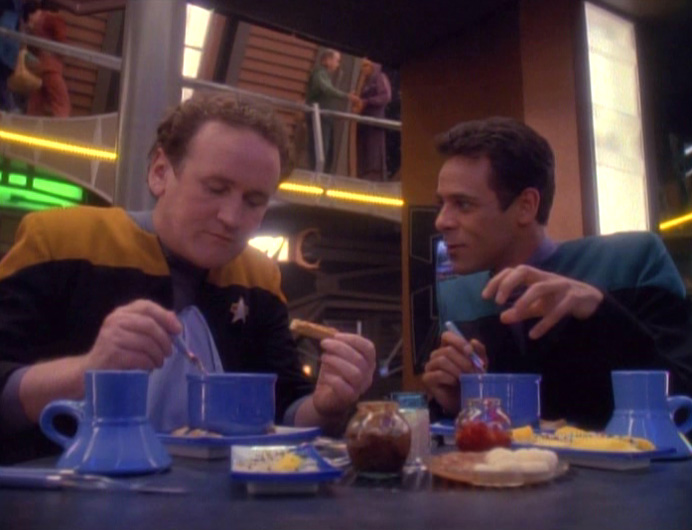 breakfast for champions #startrek #startrekds9 #scifi #tvseries #cast #quotes #fun #humor #alexandersiddig #colmmeaney