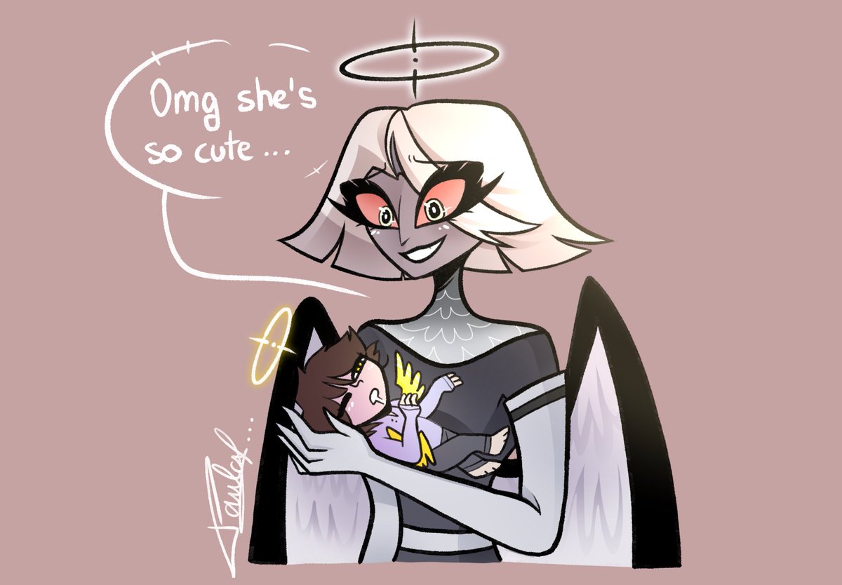 Vaggie meets Harper for the first time😿 #hazbinhotel #guitarspear #vaggiehazbinhotel #fanchild