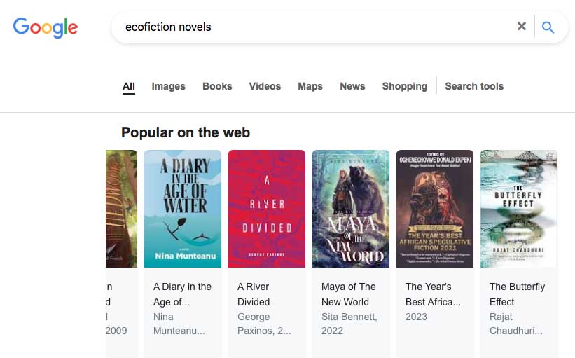#Ecofiction popular on the web... #BooksWorthReading