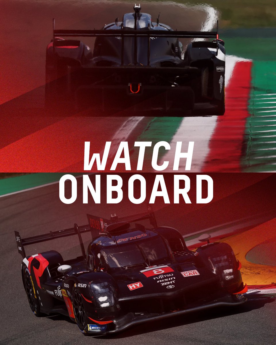 🎉 Both cars make it into Hyperpole!  

Come along for the ride👇

#️⃣7️⃣ youtube.com/live/8N3tDoccx…

#️⃣8️⃣ youtube.com/live/Ueou22OyL…

#ToyotaGAZOORacing #WEC #GoHyper #GR010HYBRID #PushingTheLimitsForBetter @autodromoimola