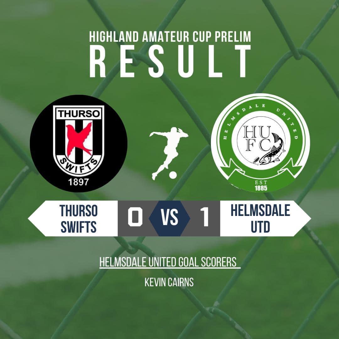 We’re through to the #HAC 1st round 👏🏻

A hard fought win today up in Thurso in the early kick off. This means we’ll host <a href="/Brora_Wanderers/">Brora Wanderers Football Club</a> in the 1st round at Couper Park on the 11th of May.

Thanks to Swifts for the hospitality and good luck for the rest of the season. 
HUFC 💚