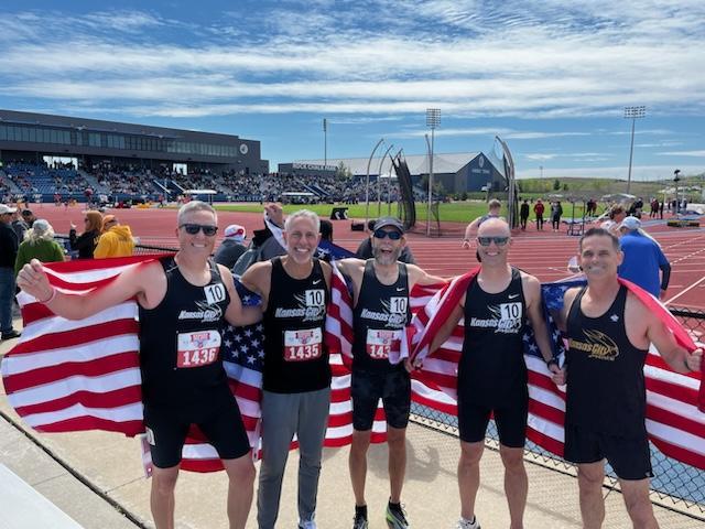mikeb26and352's tweet photo. I've been telling you I have fast friends but here's proof.

Meet the new United States record holders in the 4x800m relay in the 45-49 yr old age group. 

They just crushed the record by 51 seconds at the #KansasRelays! 😮
🇺🇲🇺🇲🇺🇲🇺🇲🇺🇲🇺🇲🇺🇲🇺🇲🇺🇲🇺🇲🇺🇲🇺🇲
8:53! So proud! https://t.co/UtmVWe0NSf