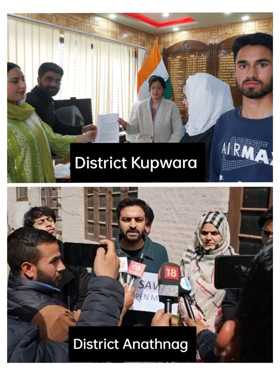 faisalquadri3's tweet photo. Today the district wise representations were led by students across many districts and requested the administration to forward their plea to the @OfficeOfLGJandK for reconsideration of the recent reservation policy which reduced open merit to mere 30%. 
#saveopenmeritJK https://t.co/vvp9xoS7ru