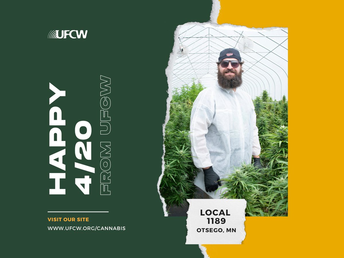 Happy 4/20 from your union buds! For nearly 2 decades now, UFCW & cannabis workers have been blazing new trails & setting high standards throughout the industry. If you ask us, that is something worth celebrating! ➡️ ufcw.org/cannabis!