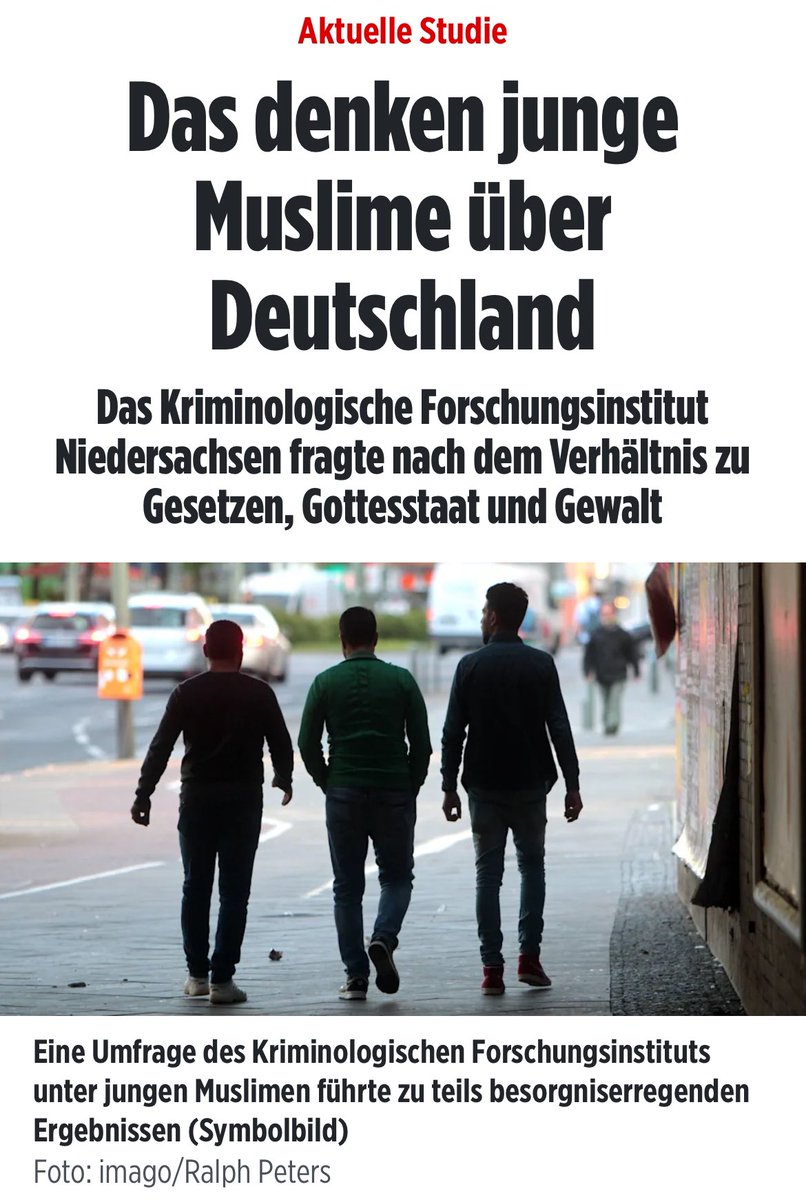 DIE ZEITBOMBE TICKT❗️ Umfrage unter muslimischen Neuntklässlern (15 Jahre) in Niedersachsen: ▪️67,8% - Regeln des Korans wichtiger als deutsche Gesetze, ▪️45,8% - Islamischer Gottesstaat ist beste Staatsform, ▪️51,5% - Nur Islam kann Probleme unserer Zeit lösen, ▪️35,3% -…