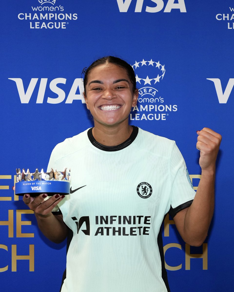 Jess Carter today = 🧱🧱🧱

👏 The Chelsea defender is Player of the Match in Barcelona! 

#UWCL || #UWCLPOTM || <a href="/Visa/">Visa</a>