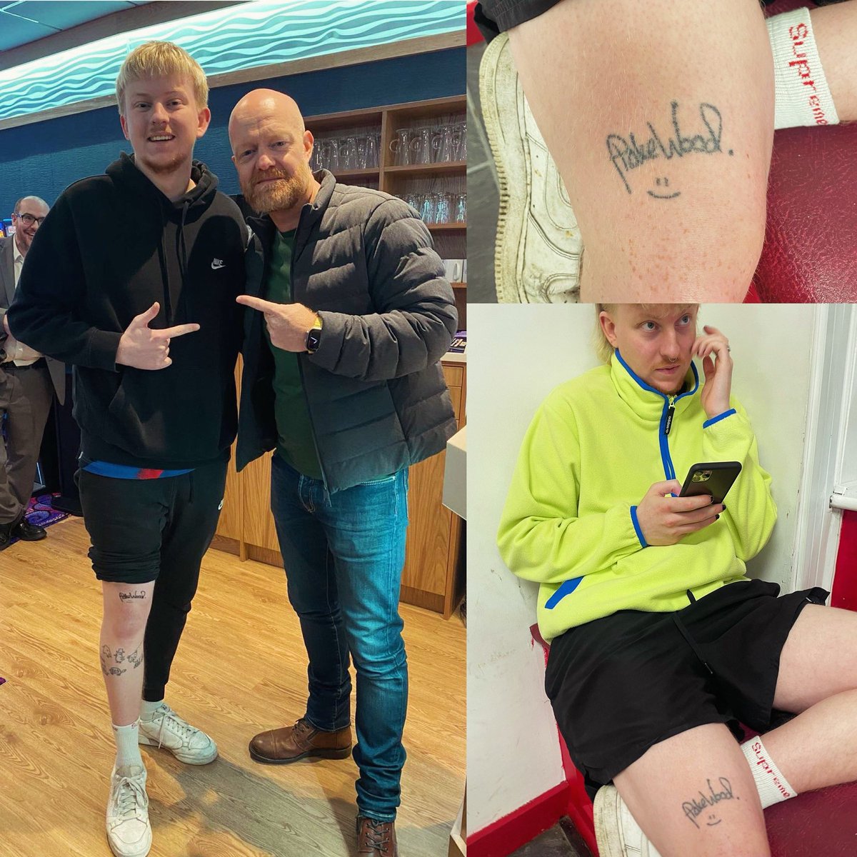 Props to this guy who just had my autograph tattood onto his knee 🤪🤪 #bonkers 🤣🤣