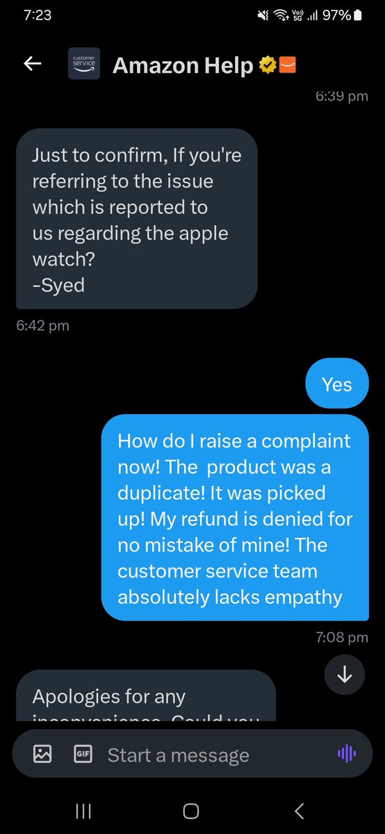 _theflashrunner's tweet photo. @amazonIN @AmazonHelp is a joke! They ask me to wait for another 13 days to even confirm if I will get the money! What mistake did I do apart from choosing to order from amazon! They just respond based on standard call centre scripts! They have 0 empathy towards customers https://t.co/0ClkH3FJUl