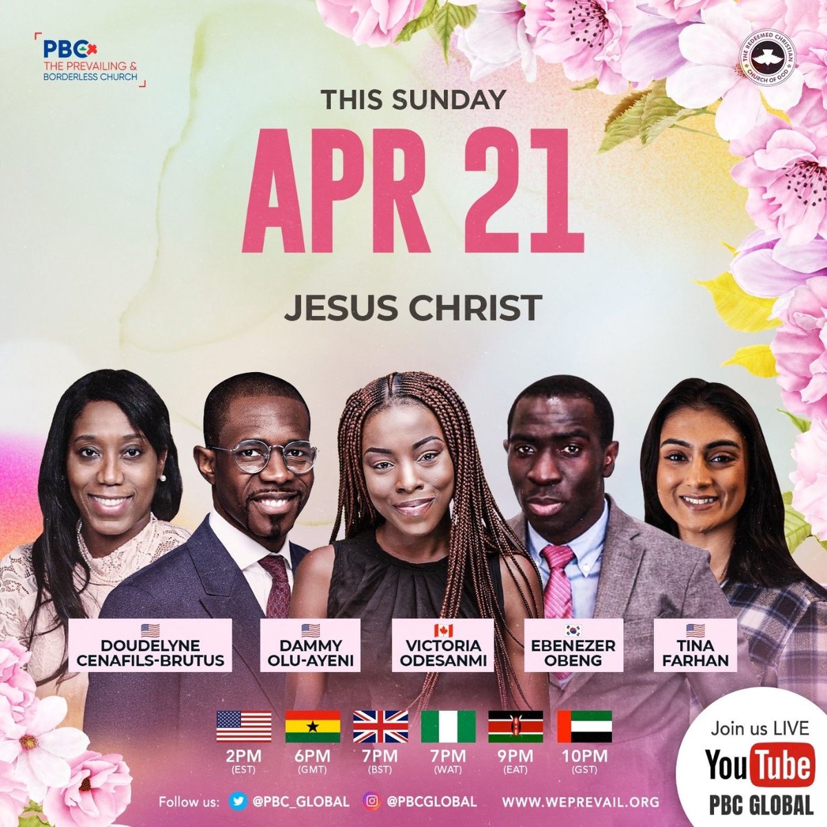 GOD is still cooking Kingdom Sandwiches for His people this Sunday.

📅 Date: Sunday, 14th of April, 2024
🕑 Time: 2 pm EST / 7 pm WAT / 6 pm GMT
🔗 Link: i.mtr.cool/pionzjuxsa

#SundayService  #KingdomSandwiches
#YearofUnendingCelebrations
#PBCGlobal  #RCCG #GlobalChurch