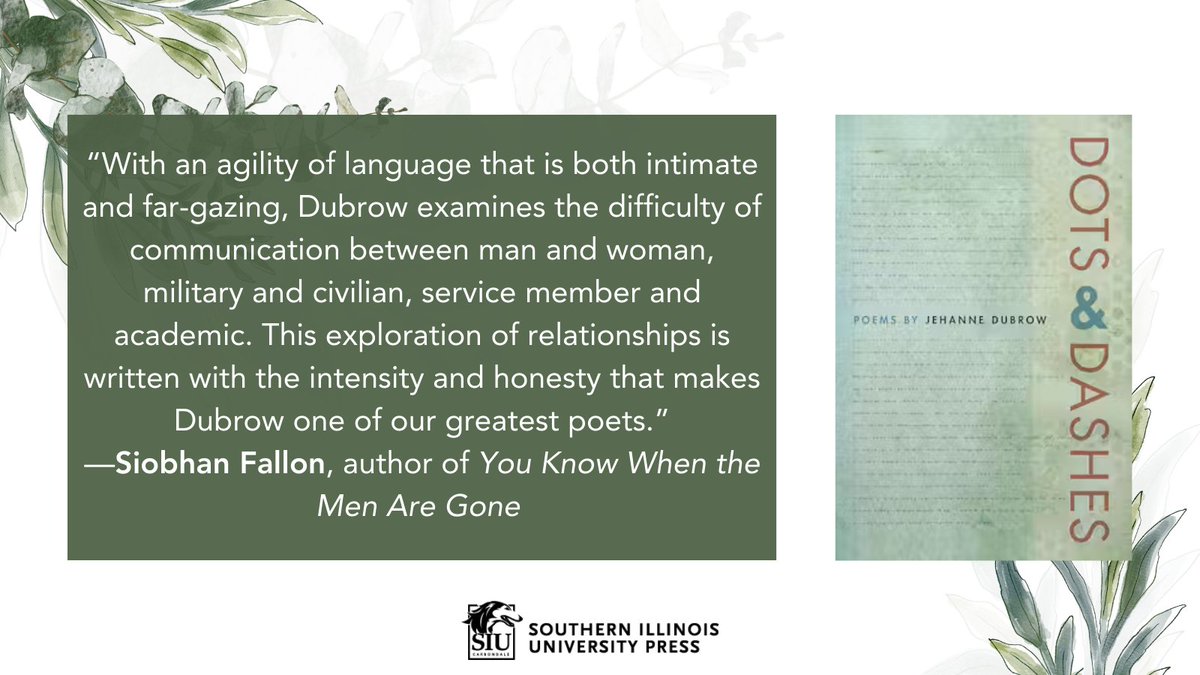 Moving between the languages of love and war, Jehanne Dubrow’s latest book offers valuable testimony to the experiences of military wives. siupress.com/9780809336098/… #poetry #nationalpoetrymonth #jehannedubrow #poems #poetrymonth