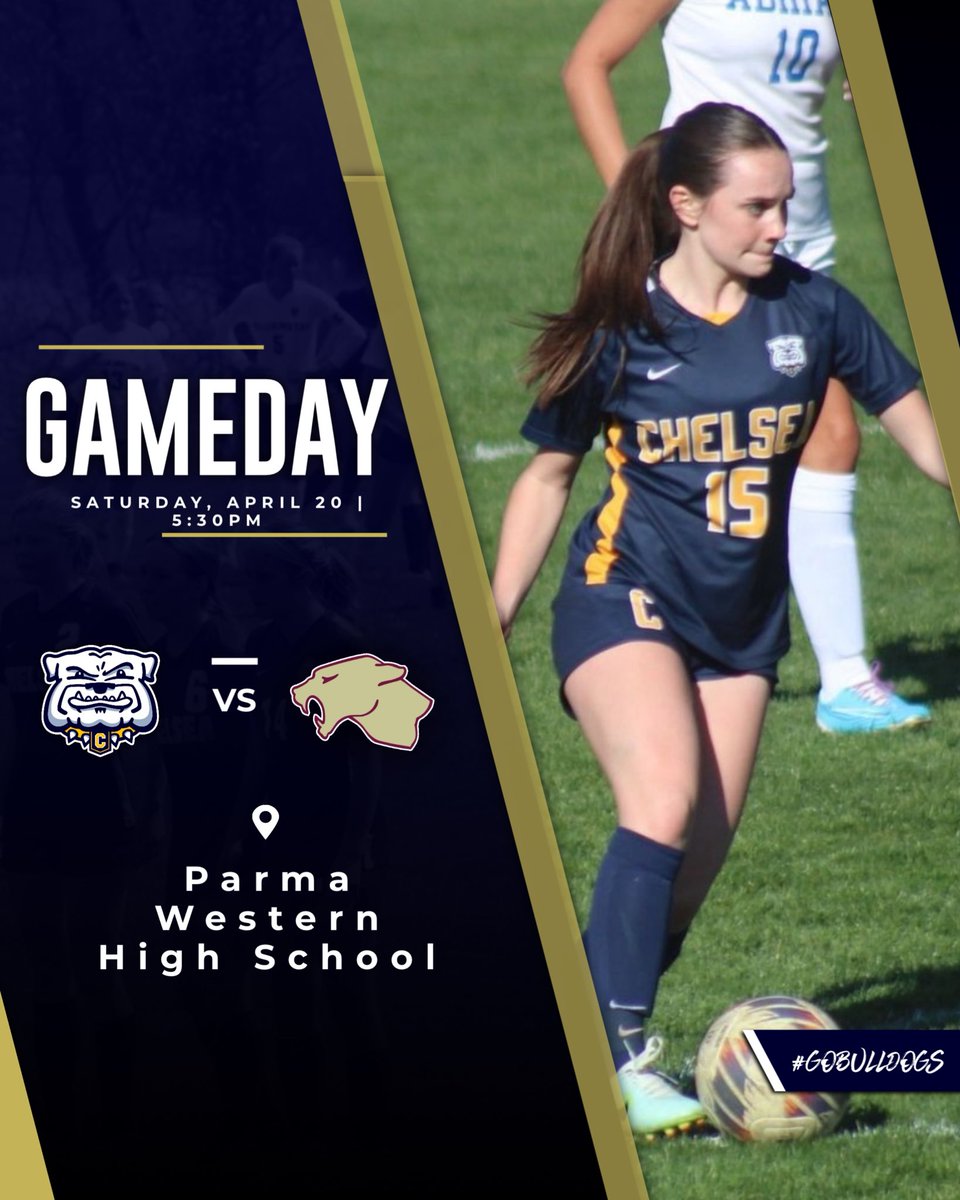 GAME•DAY at Parma Western HS JV game at 10:30 Varsity game at 12:00 📍1400 S Dearing Rd, Parma, MI 🎟️-> $5 cash entry only Let's Go, Bulldogs! #fortheC ⚽️💙💛