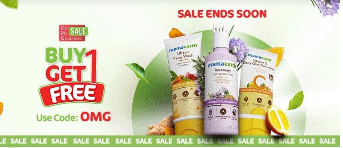 MamaEarth BOGO Sale | Buy 1 & Get 1 FREE.

Use Code: OMG

bitli.in/iegpQBF

Suggestions:

Skin Care : bitli.in/qYJGNqo
Body Care : bitli.in/dTYqE0C
Hair Care : bitli.in/XtIH7ib
Beauty Care : bitli.in/EwSm7NI

Note: Add any 2 products &
