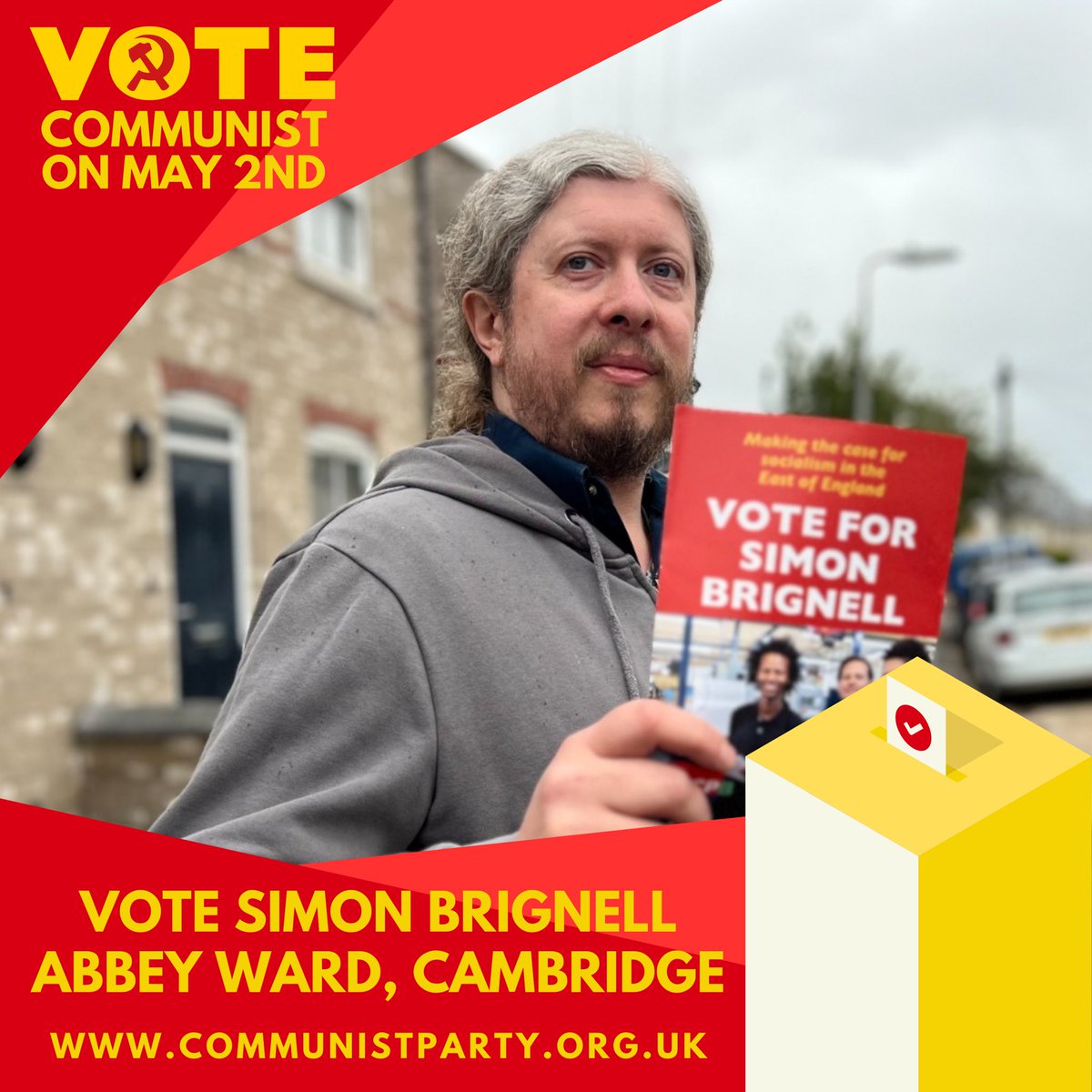 Vote, Campaign, Join: for the working class! #VoteCommunist on May 2nd 🗳️🚩 “Working class people need and deserve better. We won't put up with being blamed and made to pay for a crisis caused by capitalism. Vote for change, join us” says engineer and Abbey Ward candidate for