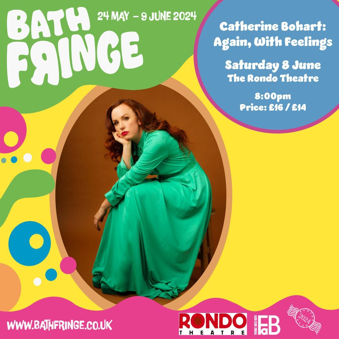 🎤 COMEDY 🎤 Catherine Bohart: Again, With Feelings @CatherineBohart Saturday 8 June @RondoTheatre - 8pm Full £16 / Conc £14 Full Info Here: buff.ly/49JCcHx #BathFringe24