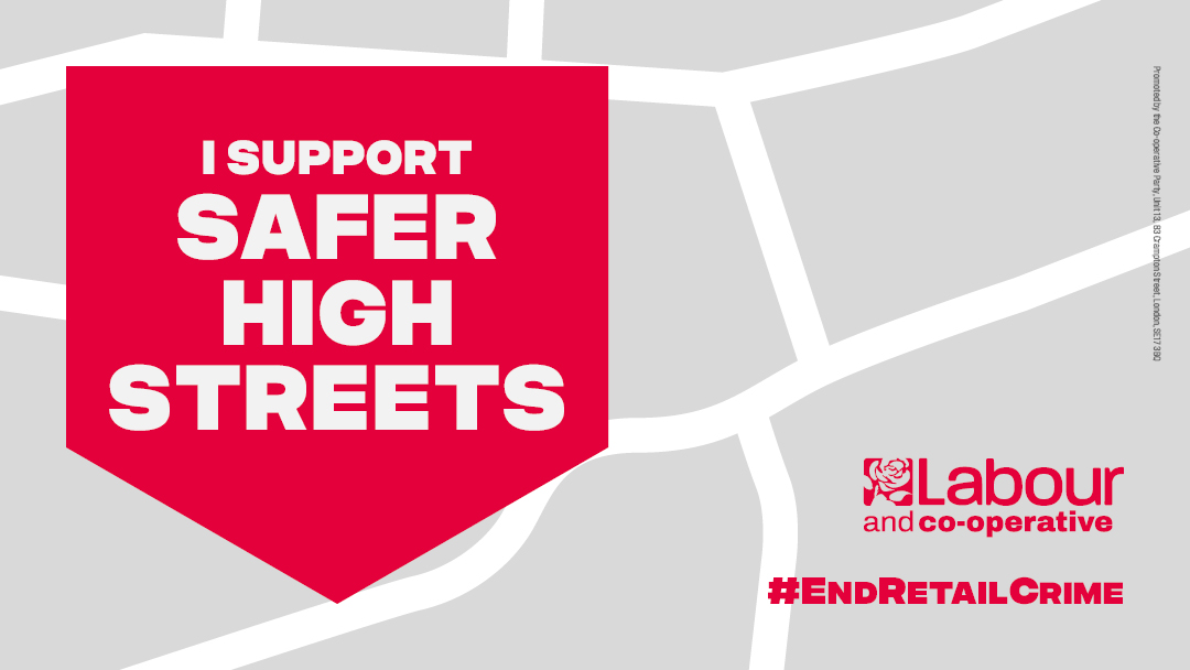 The increase in shoplifting has led to an increase of violence, threats and abuse of retail staff. Labour's Community Policing Guarantee pledges vital action to protect retail workers and customers - we stand with @UKLabour and @CoopParty to #EndRetailCrime