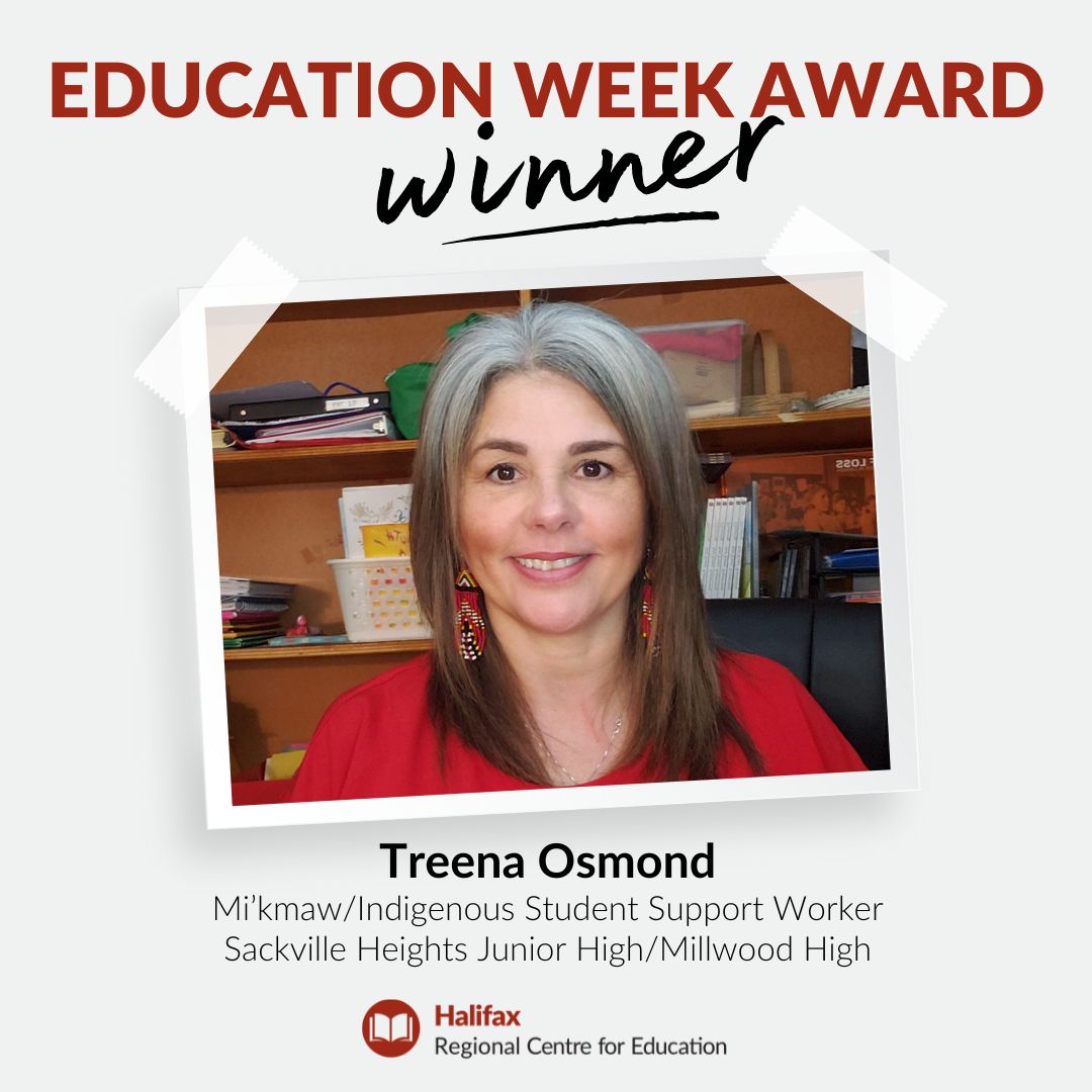 Treena's effortless ability to build meaningful & lasting relationships with her students fosters a sense of community and belonging. Congrats Treena, Mi’kmaw/Indigenous Student Support Worker for Sackville Heights Junior High & Millwood High, on your 2024 Education Week Award!