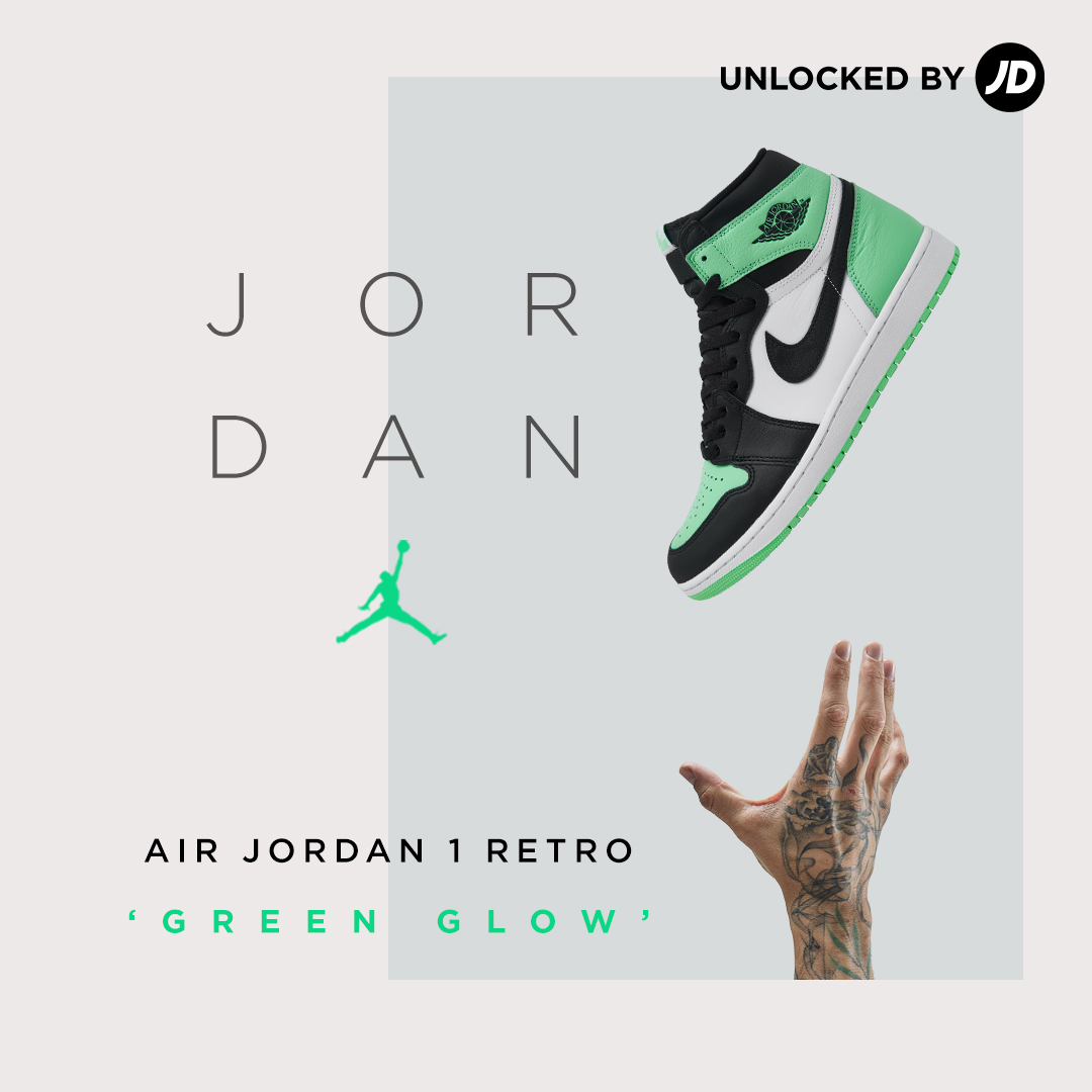 The #AirJordan 1 Retro in 'Green Glow' is here. 🔥 Grab a pair now! ➡️ finl.co/1pld